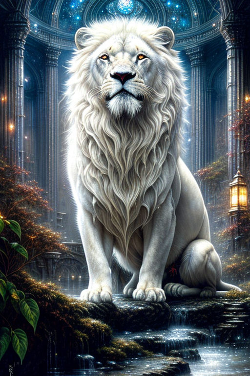 beautiful white lion wallpaper