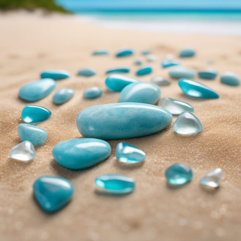 Premium AI Image  Beautiful multicolored beach gems glass stone pictures  AI Generated Art