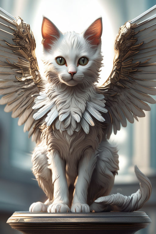 cat with angel wings art