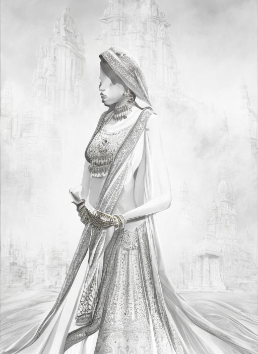 pencil sketches of indian wedding dresses