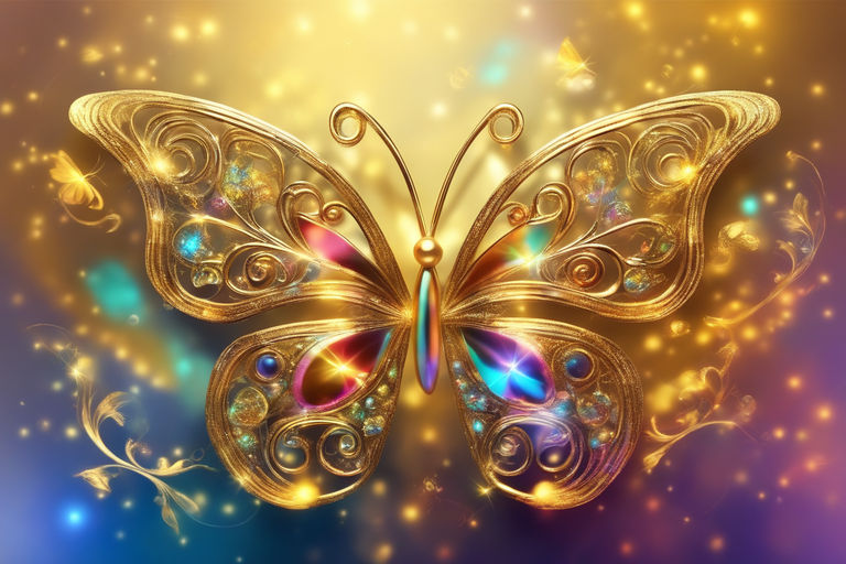 Gold Butterflies Wallpaper –