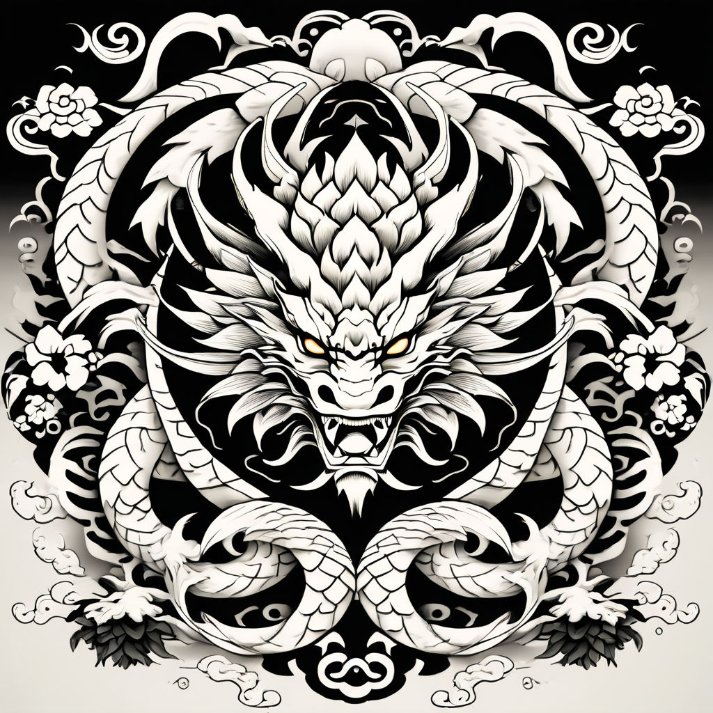 Mandala Circle Dragon Tattoo - Mandala Dragon - Pin | TeePublic