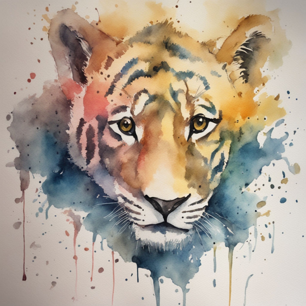 Tiger Family Watercolor Illustration Tiger Portrait Father Tiger Cub Stock  Illustration by ©inna73 #489391576