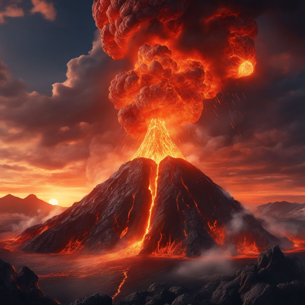 Eruption of volcano - Stock Illustration [98729866] - PIXTA