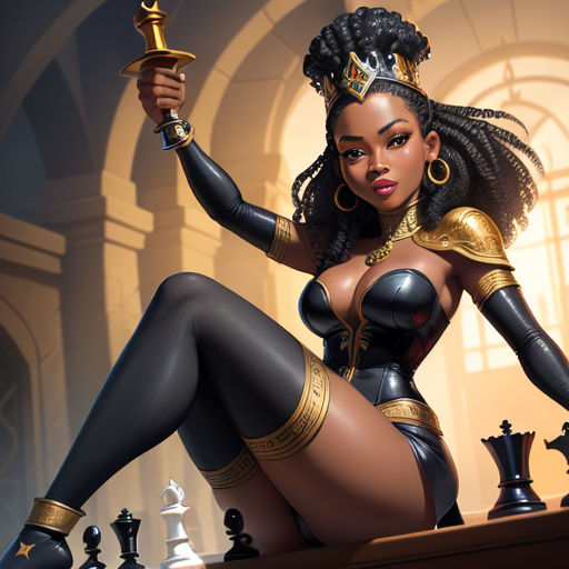 Black Queen Powerful Chess African American Women Digital Art by