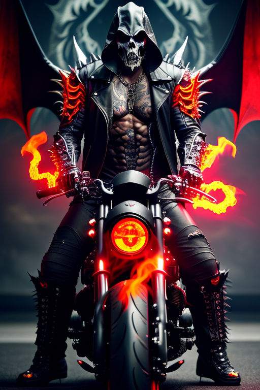 Cyberpunk Metallic Chrome Tattoo Biker Tattoo Demon Lucifer Chaos Gothic  (Epic) Royo) - Playground