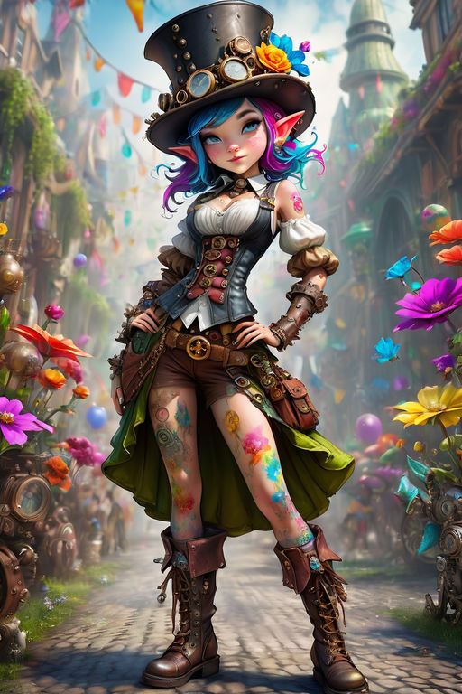 cute decora chan gnome in steampunk world - Playground