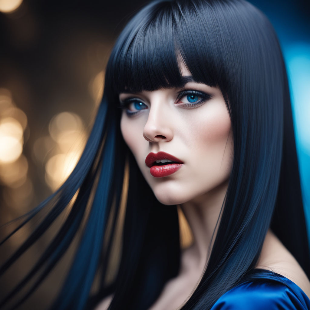 A beautiful dark brown hair woman with dark blue eyes - Playground