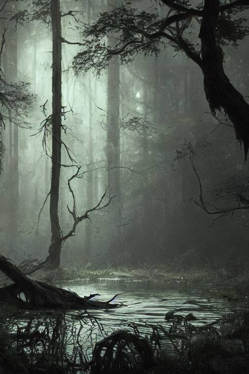 scary dark forest wallpaper