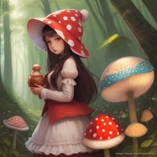 Cute Girl art fantasy anime mushrooms woman HD wallpaper  Peakpx