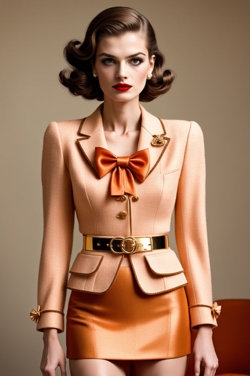 Chanel vintage pink orange skirt - S/M - 2000s second hand Lysis