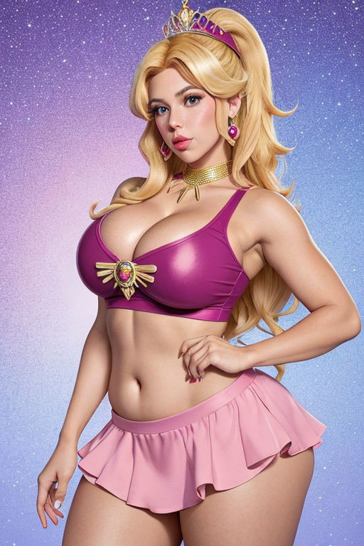 Princess Peach 3D Anime Lingerie Bra Underwear Cleavage Elbow