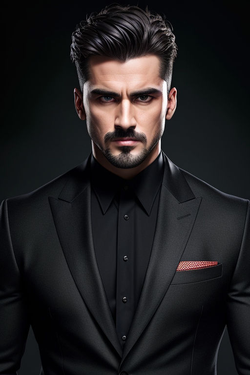 crimson dress shirt black suit