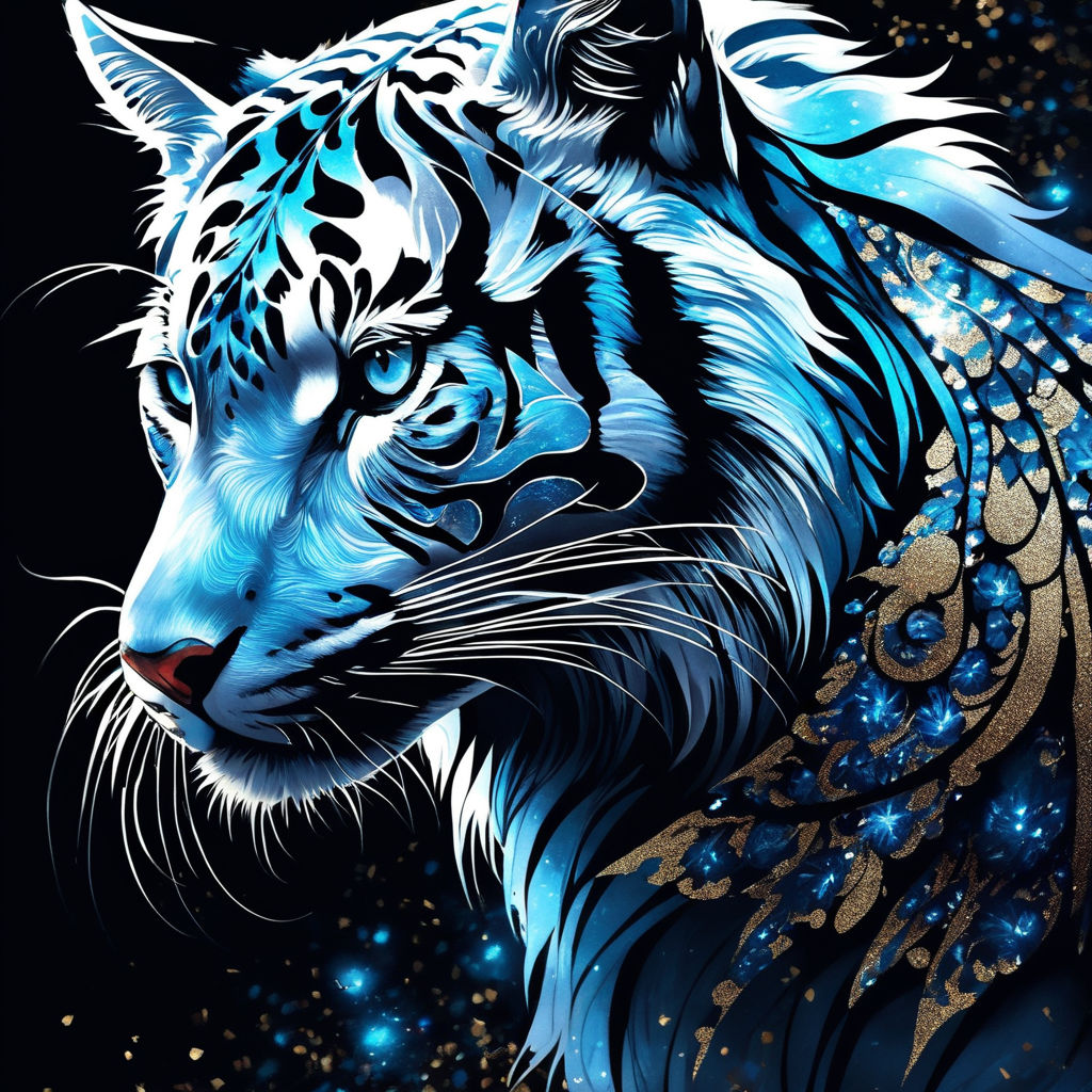 cool blue tiger wallpaper