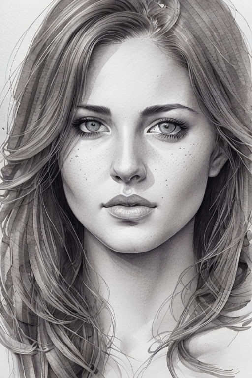 Realistic pencil drawing portrait girl by grigo draw  Image