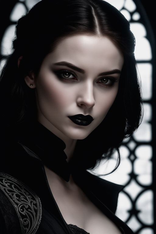 Hot Gothic Sexy Woman Pale White Vampire Goth Girl Lady Halloween