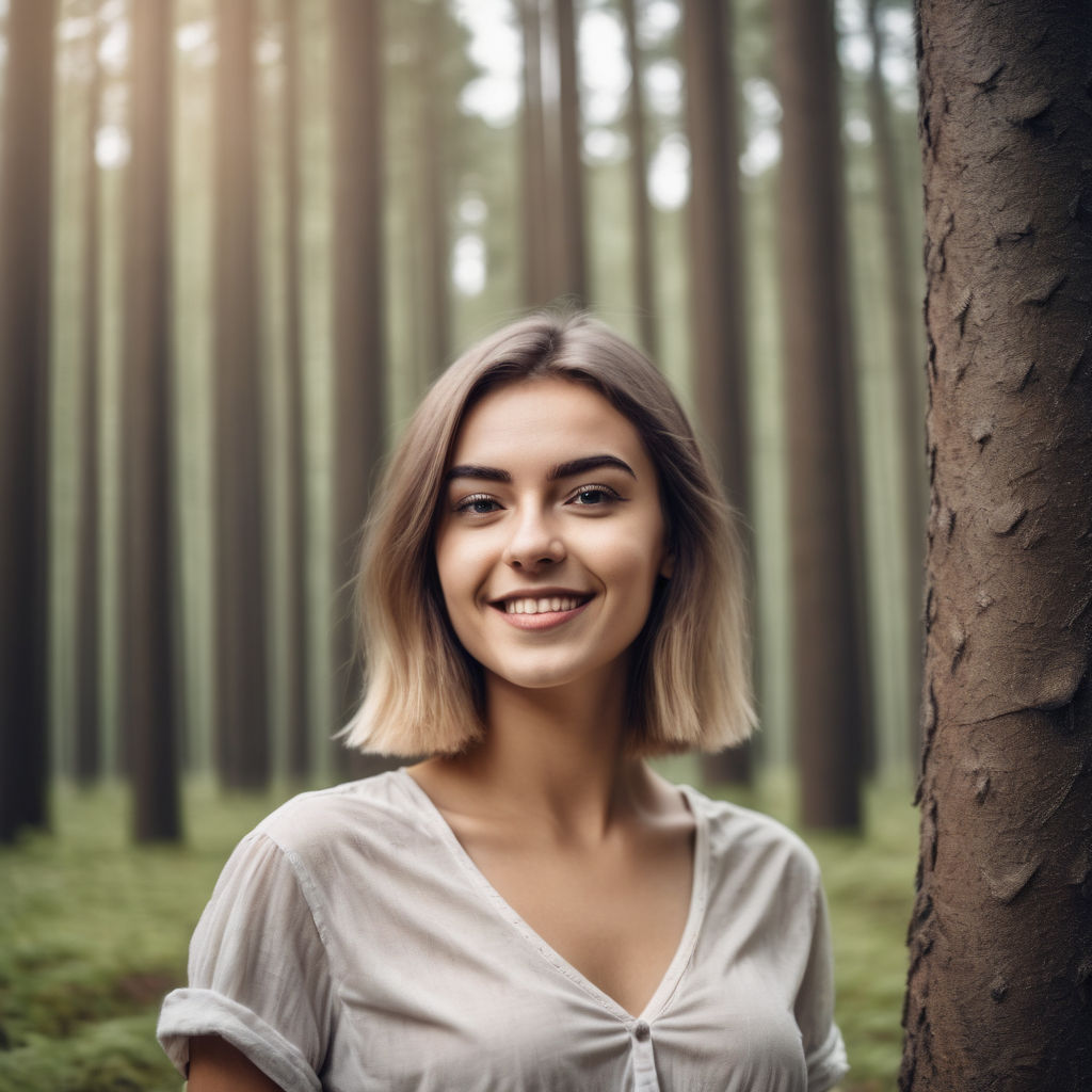 Naked schoolgirl girl 16 years old in the forest with her small breasts -  Playground