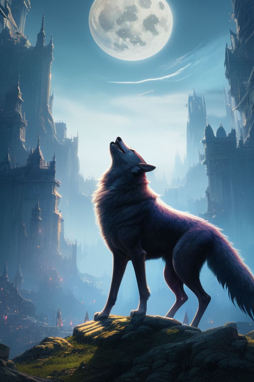 black wolf howling wallpaper