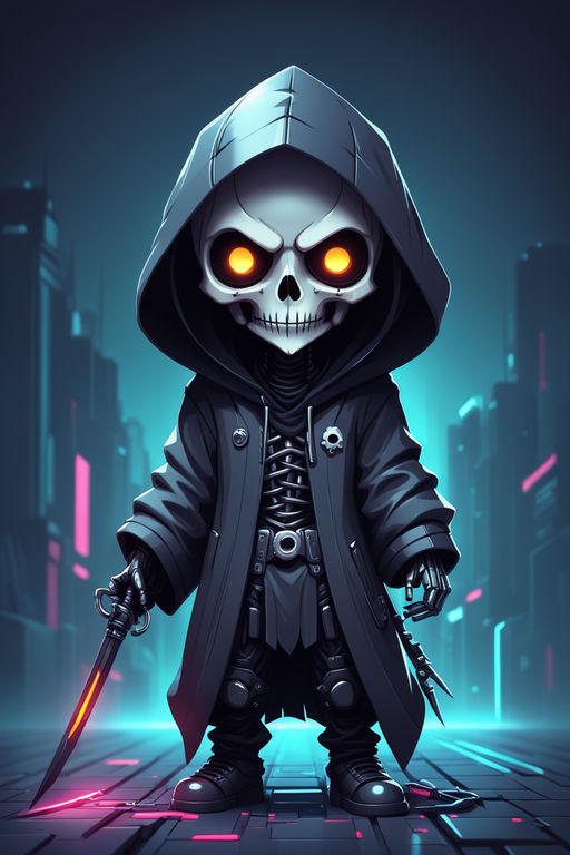 Halloween Grim Reaper Chibi Anime Graphic by vect studio