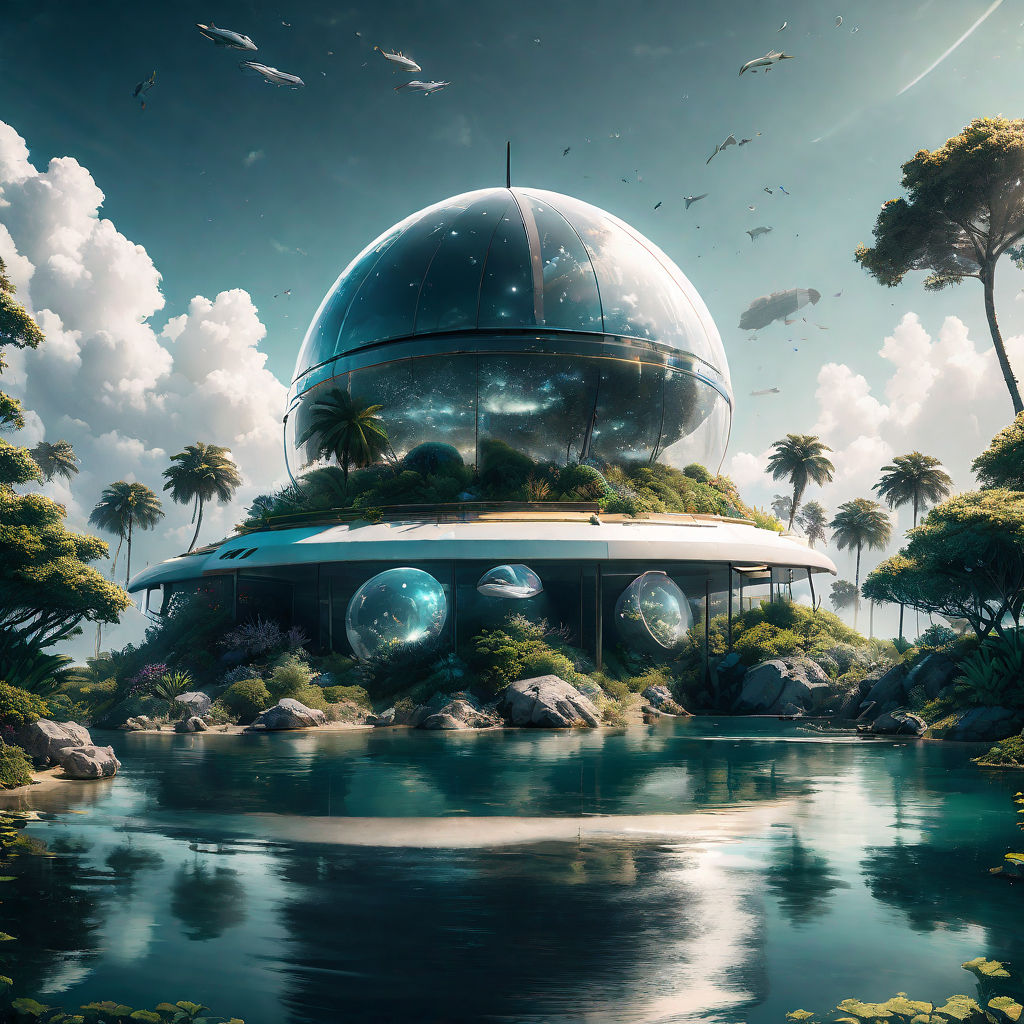 KREA - A solarpunk city coexisting with nature, digital art