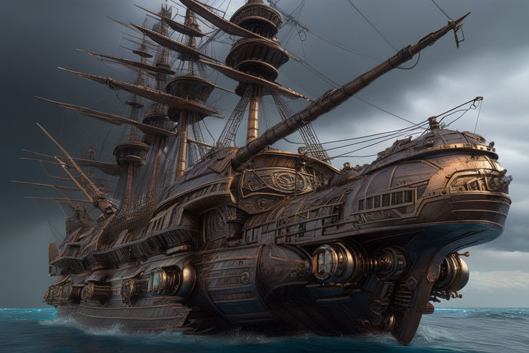 steampunk pirate ship