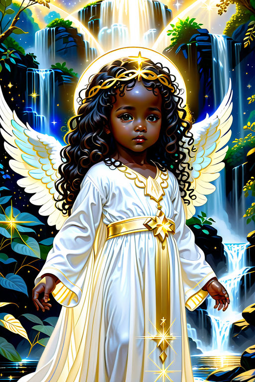 black baby angels in heaven