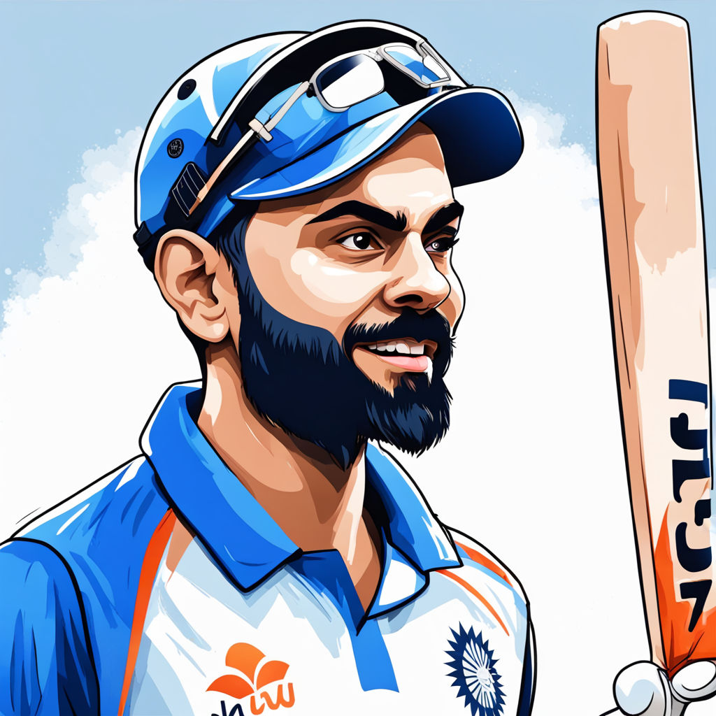 ArtStation - Virat Kohli portrait drawing.. Realistic Digital Painting hop, Virat  Kohli Cartoon HD phone wallpaper | Pxfuel