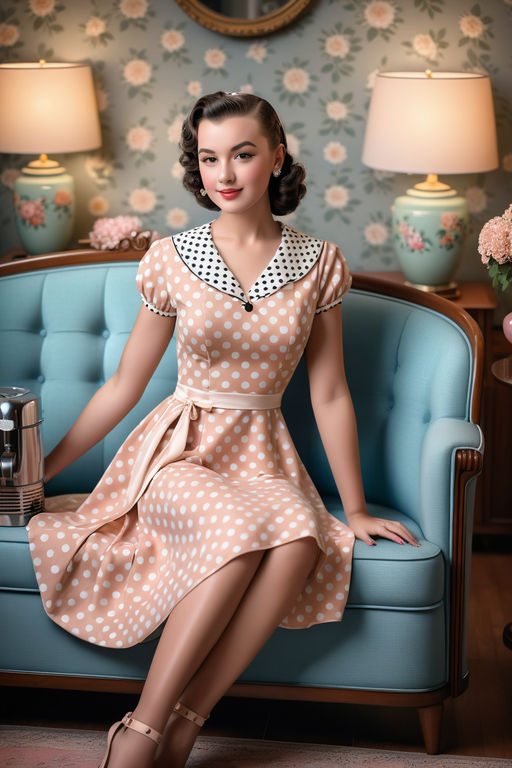 cute young pin-up dress girl rockabilly style - Playground