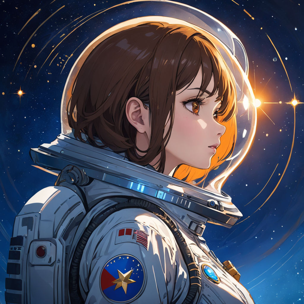 Cute Anime Astronaut in Space Metal Wall Art Special - Etsy