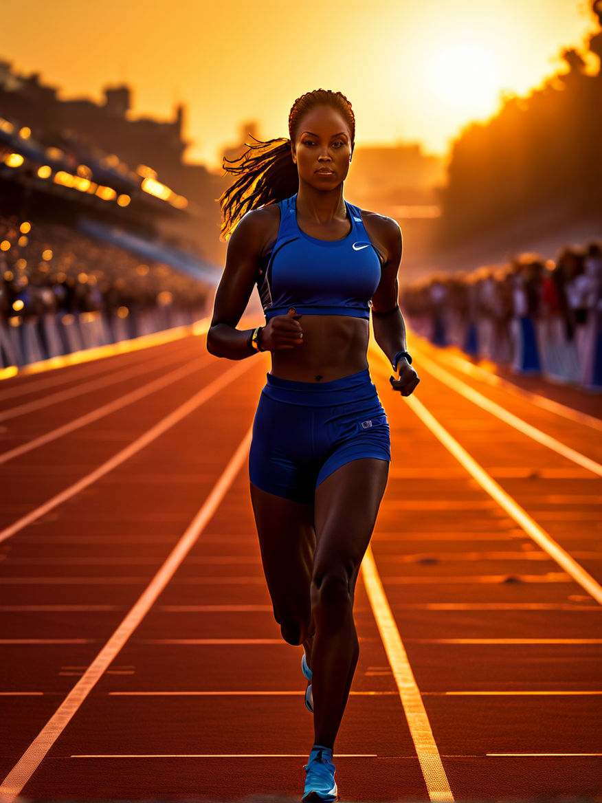 Beautiful Athletic African American Girl Demonstrating Biceps Free Stock  Photo and Image 263135262
