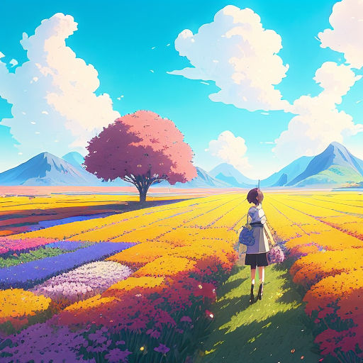 flower field fleur blumen farm summer ete terrain spring printemps paysage  landscape gif anime animated animation image fond background prairie Meadow  feld wiese flower  field  fleur  blumen  farm 