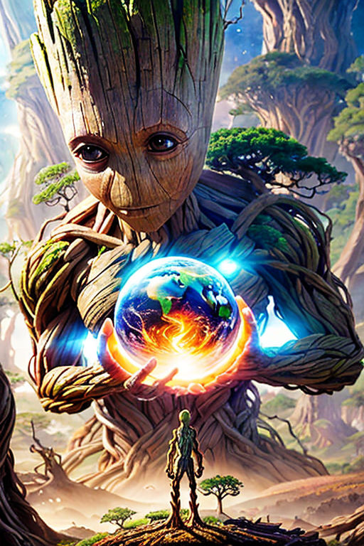 Download Captivating 4K Desktop Wallpaper featuring Baby Groot