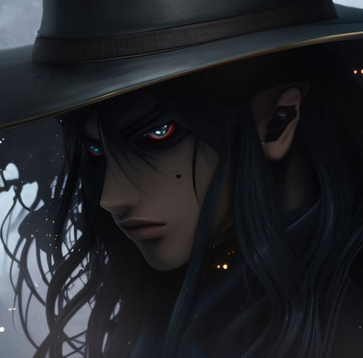 Vampire hunter D, faint, face, soft, smiles, hat, HD wallpaper