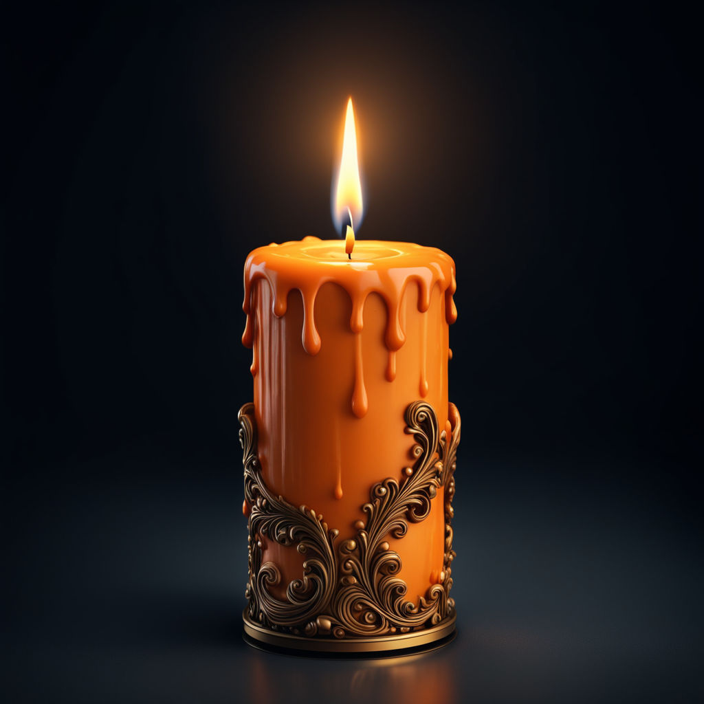 Burning candle with dripping wax realistic light Vector Image