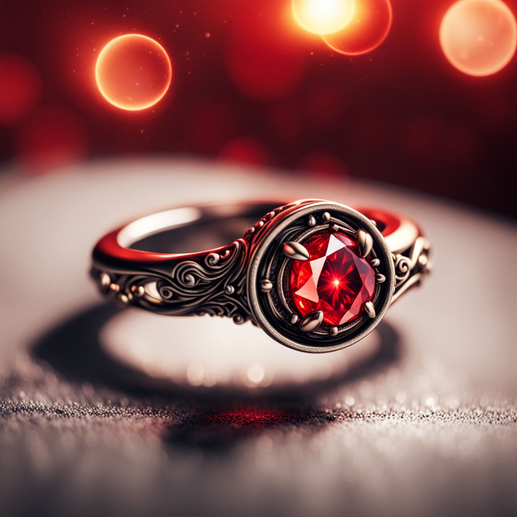 red stone engagement ring