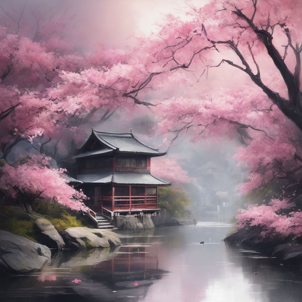 chinese cherry blossom painting