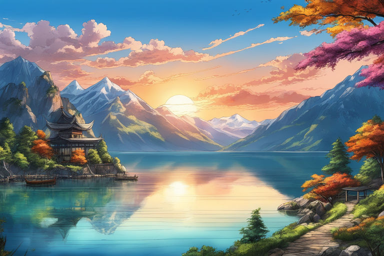 Easy Scenery Drawing with Beautiful Landscape