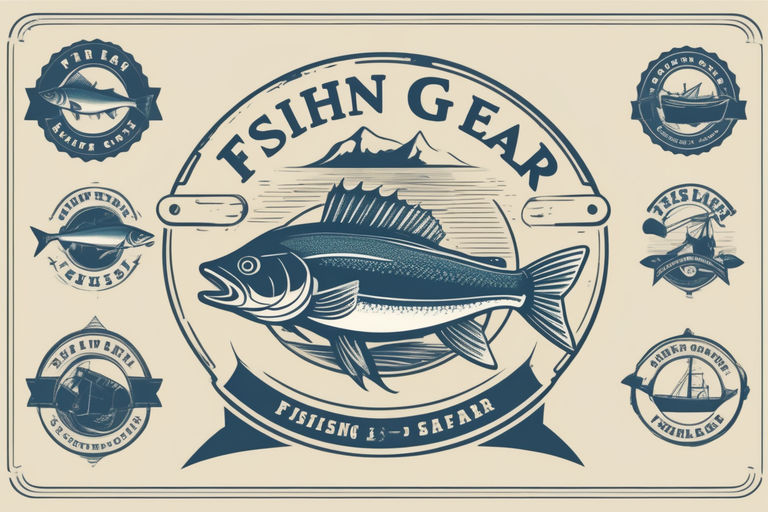 Fishing bass logo. bass fish with rod club emblem. fishing theme • wall  stickers sea, art, tattoo