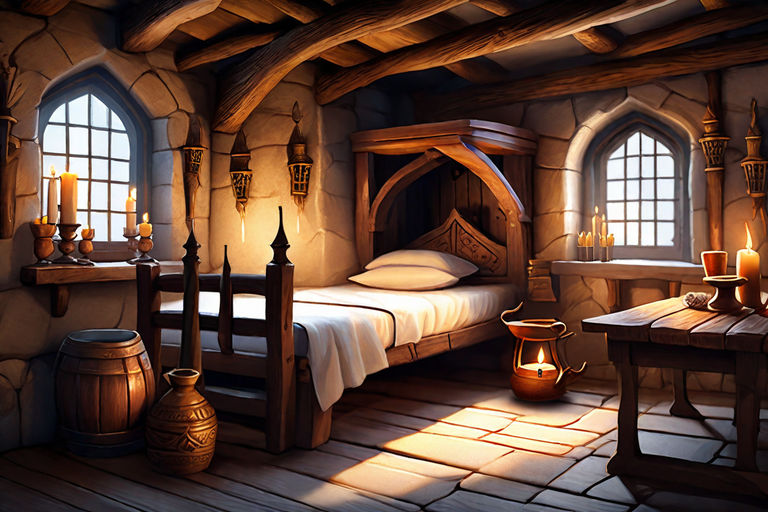 ArtStation - Medieval Bedroom, Mario V  Medieval bedroom, Fantasy bedroom, Medieval  decor