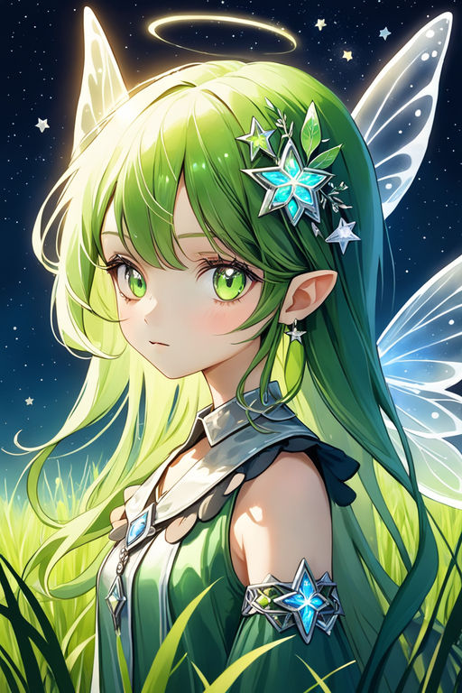 green anime fairy