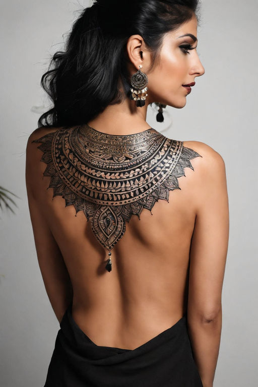neck tattoo | Henna tattoo, Feminine tattoos, Neck tattoo