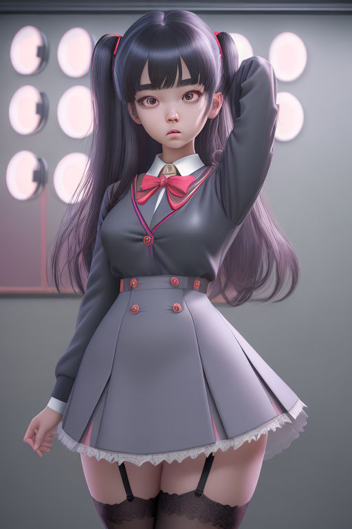 black hair close kuraue hinata loli purple eyes school uniform