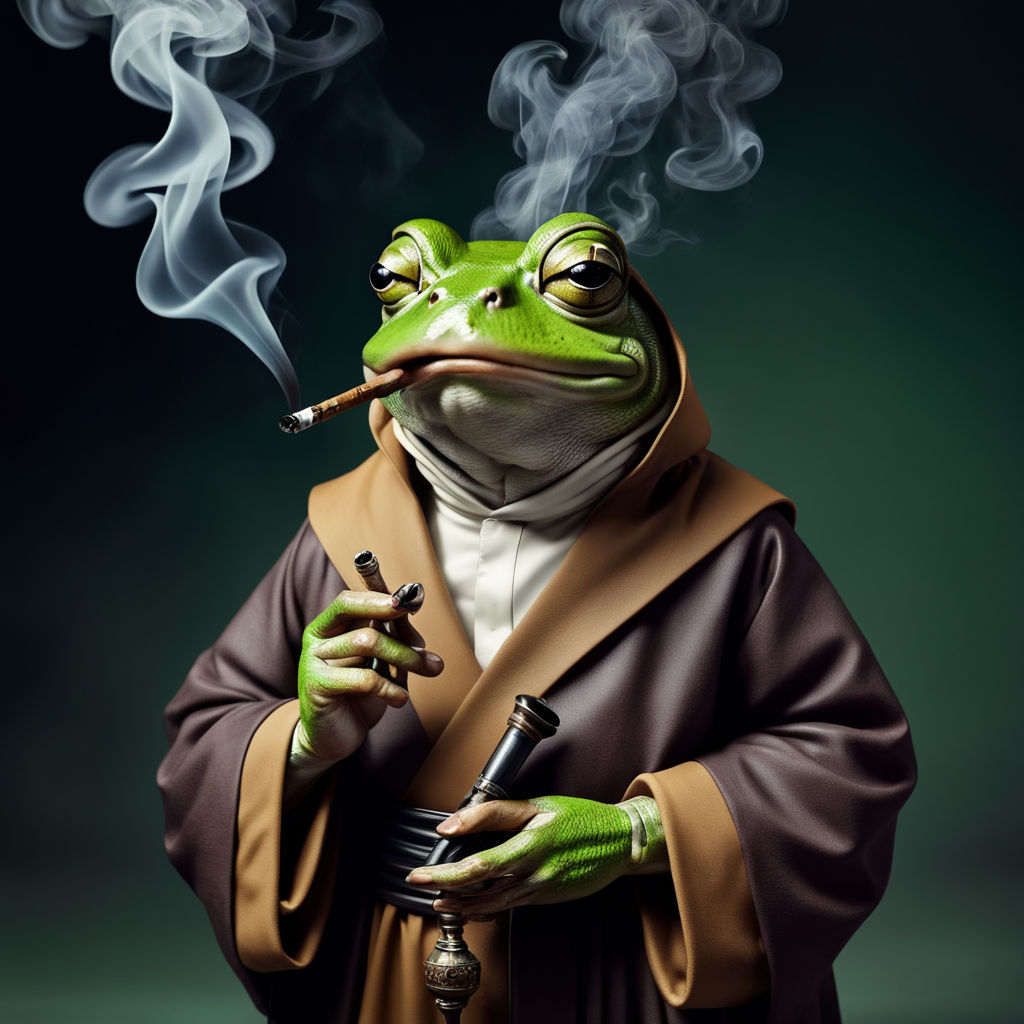 kermit the frog smoking a cigarette