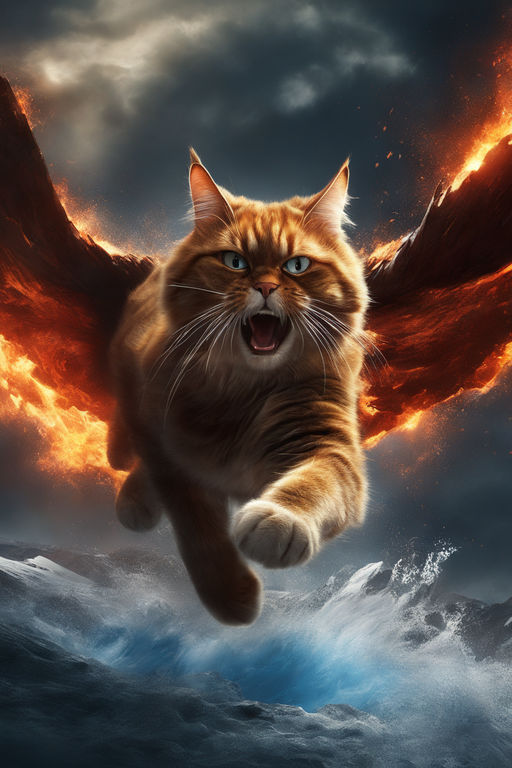 fantasy cats with wings