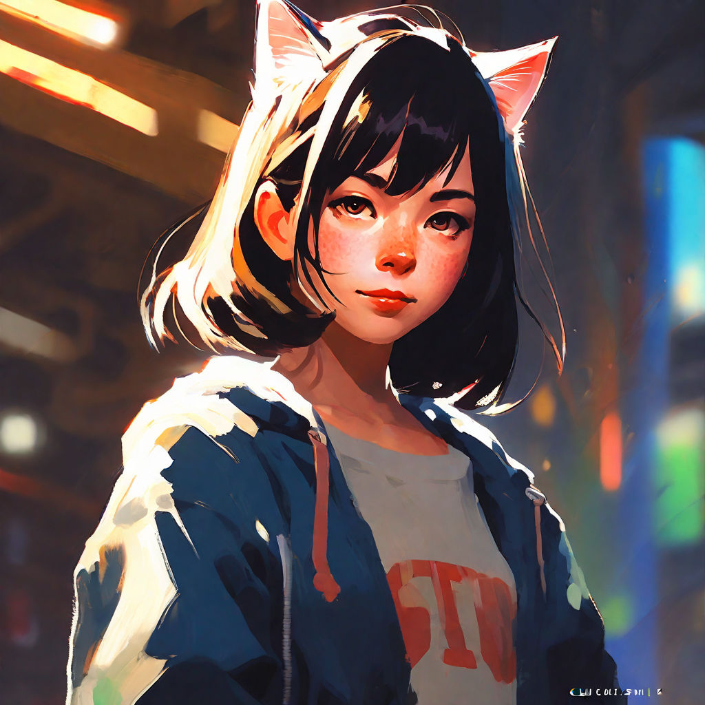 a real life photo of a cute cat girl, high resolution