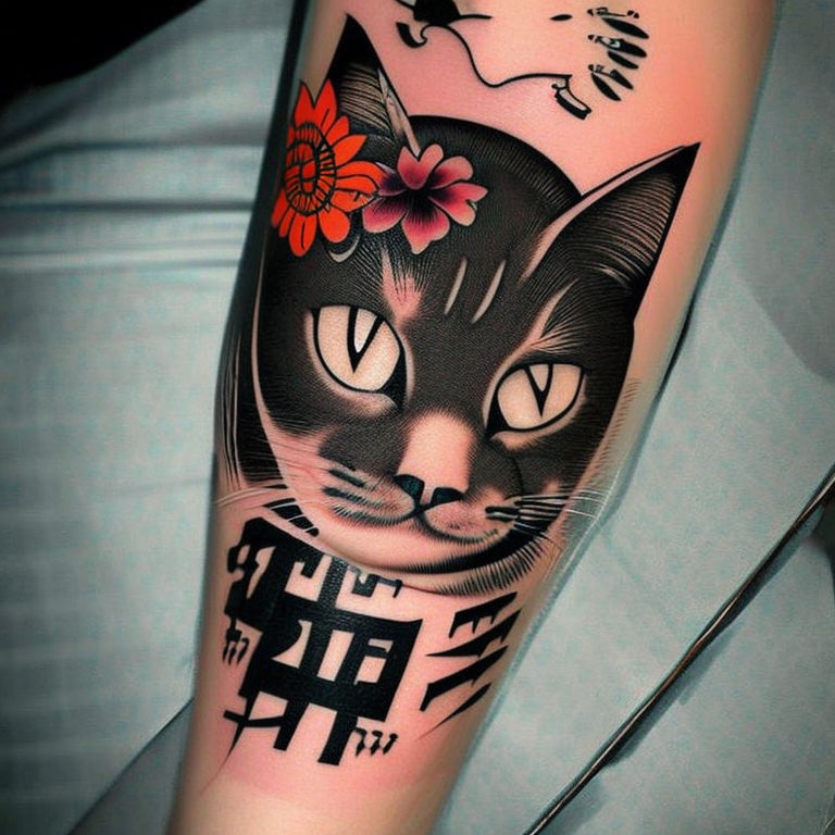 Traditional japanese tattoo cats Digital Art by Norman W  Pixels