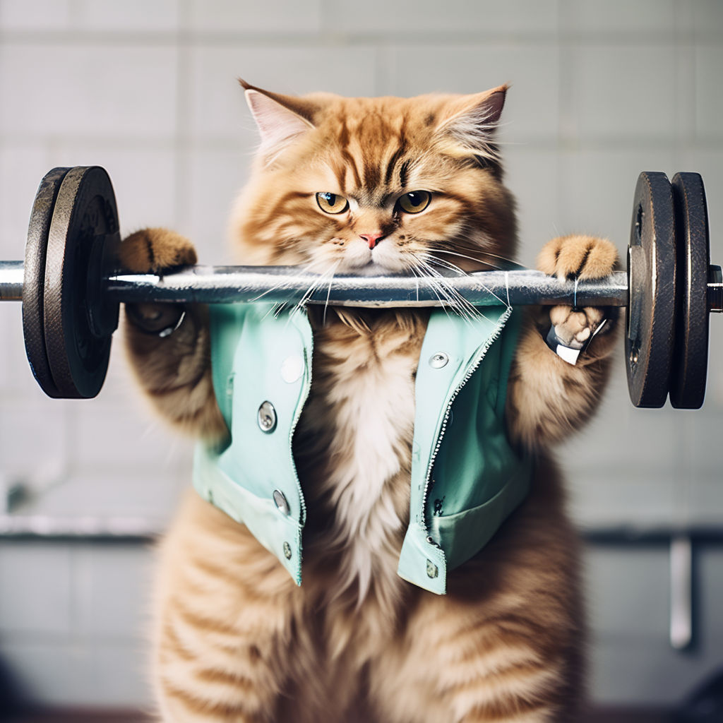 A Buff White Cat at the Gym Stock Illustration - Illustration of muscles,  active: 280905554