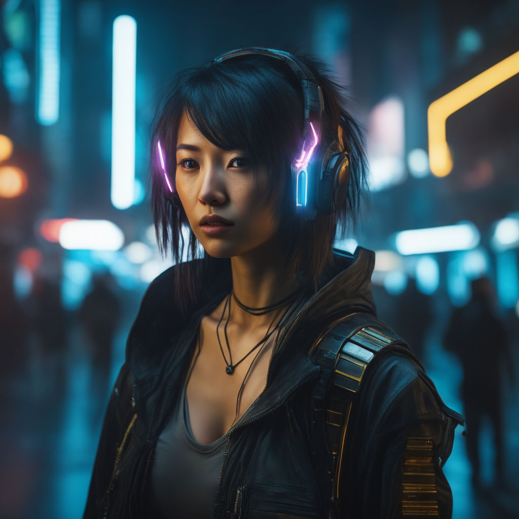 Anime Girl With Headset Vibe To Music Cyberpunk Steampunk Sci-fi Fantasy  Backgrounds