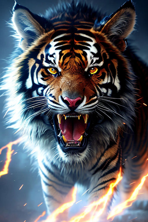 Premium AI Image  Image of an angry tiger and flames Wildlife Animals  Illustration Generative AI