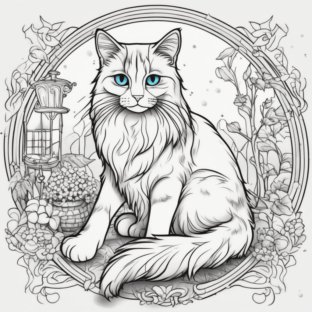 Three color furry cats hand drawing Royalty Free Vector